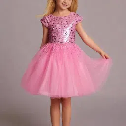 Cherry Crumble By Nitt Hyman Girls Pink Flared Embellished Dress-image-12