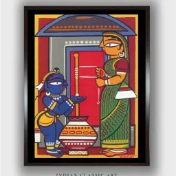 Indian Classic Art Multicolor Canvas Abstract Wall Art-image-56