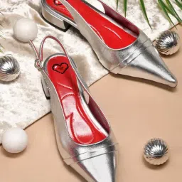 The White Pole Women's Silver Back Strap Sandals-image-24