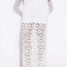 Showoff White Cotton Regular Fit Skirt-image-71