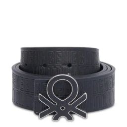 United Colors of Benetton Navy Leather Textured Reversible Belt-image-67