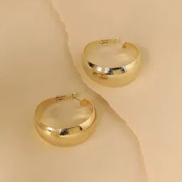 Sohi Textured Golden Hoop Earrings for Women & Girls-picture-24