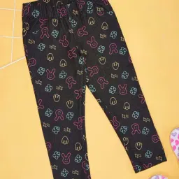 Pantaloons Junior Kids Jet Black Cotton Regular Fit Legging-picture-22