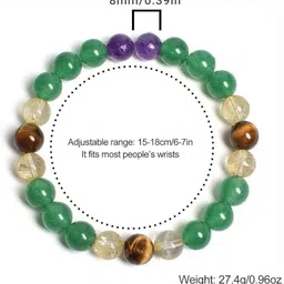 VIBESLE Multicoloured Crystals Elasticated Bracelet image 3