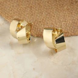 Sohi Minimal Rolled Golden Stud Earrings for Women & Girls-image-15
