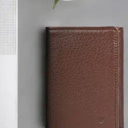 Hidesign Brown Casual Leather Tri-fold Wallet for Men-image-5