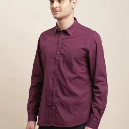 Turtle Purple Cotton Slim Fit Shirt-image-79