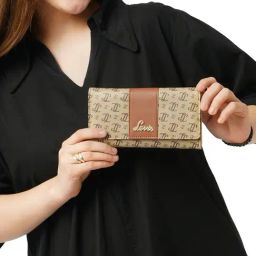 Lavie Trifiano Taupe Logo Large Tri-Fold Wallet-35