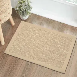 Saral Home Beige Jute & Cotton Chevron Anti-Slip Doormat-image-40
