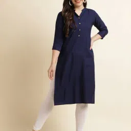 Fabclub Navy Straight Kurta-picture-12