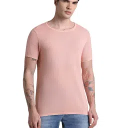 Jack & Jones Peach Parfait Cotton Regular Fit T-Shirt-picture-24