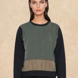 RAREISM Olive Cotton Blend Solid Long Sleeves Sweatshirt-image-58