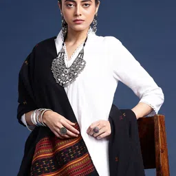 Taavi Women Geometric Woven Design Kullu Shawl-32