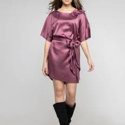 SHAYE Pink Embroidered A Line Dress-image-92