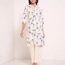 Rangmanch By Pantaloons White Regular Fit Printed Kurta-image-81