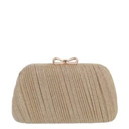 Mochi Gold Synthetic Textured Clutch-5