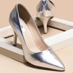 The White Pole Women's Silver Stiletto Pumps-image-68
