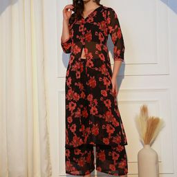 KALINI Women Floral Printed Tiered Kurti with Palazzos-picture-50