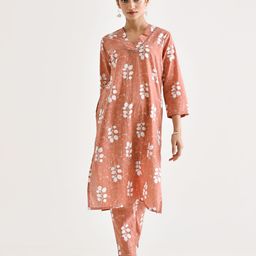 Rustorange Buta Printed Cotton Tunic With Trouser Co-Ords-picture-50