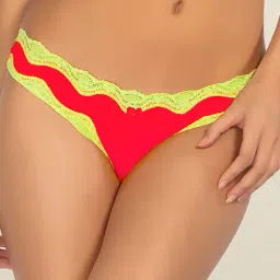 Candyskin Orange & Yellow Lace Thong Panty-39