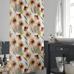 ArtzFolio White & Brown Printed Waterproof Shower Curtains-picture-24