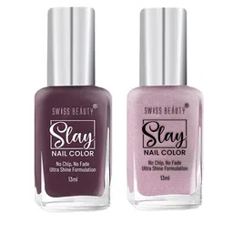 SWISS BEAUTY Set Of 2 Slay Nail Polish 13ml Each - Cocoa Crush 41 & Sheer Elegance 49-50