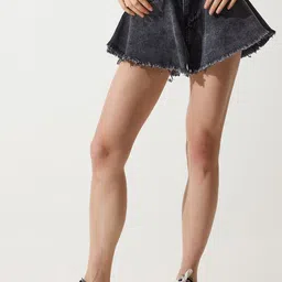 Happiness istanbul Women High-Rise Pure Cotton Denim Shorts-picture-42