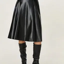 Outzidr A-Line Flared Knee-Length Skirt-picture-23