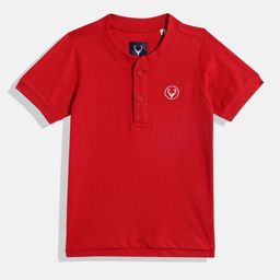 Allen Solly Junior Boys Henley Neck Pure Cotton T-shirt-image-4