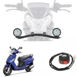 Cartronics 42W Complete Lighting System 14 LED Round Fog Lamp Light for Hero Motocorp Maestro Edge-18
