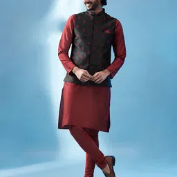 KISAH Mandarin Collar Regular Kurta Set-image-44