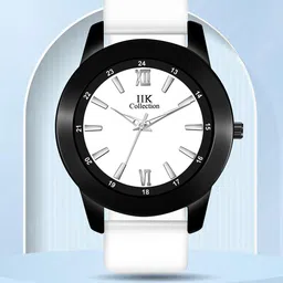 IIK COLLECTION Men White Round Dial Adjustable Flexible Silicon Strap Watch for Men-13
