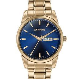 Sonata Men Dial & Stainless Steel Bracelet Style Straps Analogue Watch 77147YM01-image-81