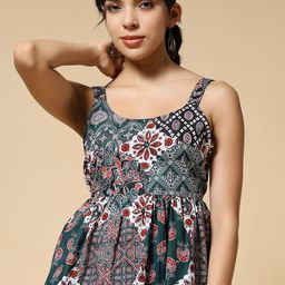 Istyle Can Women Floral Printed Cotton Top-image-53