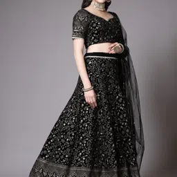 Utsav Fashion Embroidered Beads and Stones Ready to Wear Lehenga & Choli With Dupatta-picture-24