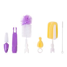 Baby Moo Premium Bottle And Nipple Cleaning Brushes Pack of 5 - Purple-image-91