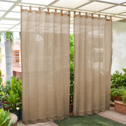 Hippo Loop Curtains with Sun Protection Pack of 2-Sand - 4.5FTX7.5FT-21