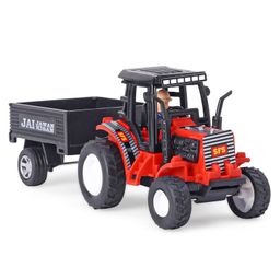 Shinsei Pull Back Tractor With Trolley Toy - Red-23