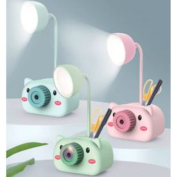 Vinmot Piggy Theme LED Lamp For Study With Mobile Holder and Sharpener - Multicolor-13