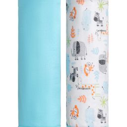 Babyhug Animal Print 100% Cotton Wrapper Pack of 2 - Blue-image-37