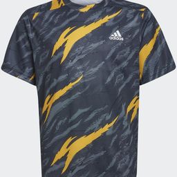 Adidas Kids Knit Half Sleeves T-Shirt Abstract Print - Black-image-21