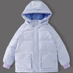 Kookie Kids Full Raglan Sleeves Front Open Padded Hooded Solid Colour Jacket - Sky Blue-picture-3