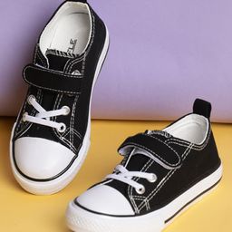 TRUFFLE COLLECTION Colour Blocked Velcro Closure Sneakers - Black & White-image-43
