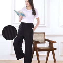 Bella Mama Full Length High Coverage Rib Knit Pant - Black-image-100