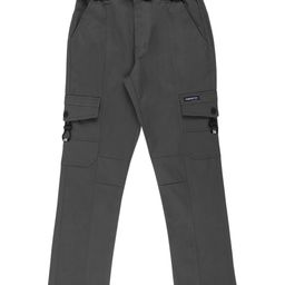 CAVIO Cotton Blend Woven Solid Cargo Pants With Belt - Dark Grey-image-74