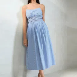 Virgio Striped Fit & Flare Midi Dress-picture-27