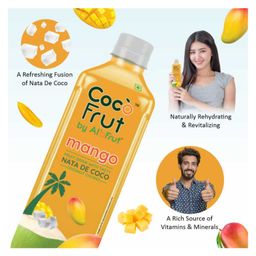 Coco Frut Mango Fruit Drink with Nata De Coco Chunks | Sip N Chew Delight - 300ml (Pack of 24) image 4