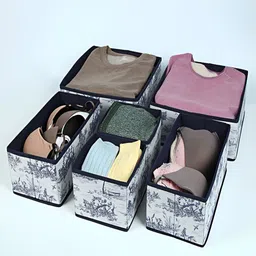 HOUSE OF QUIRK Blue Set of 6 Regular Drawer Organiser Organisers-35