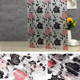 INDIAN ROYALS Grey & Black Flower Rustproof Printed Self-Adhesive & Durable Window Sticker-17