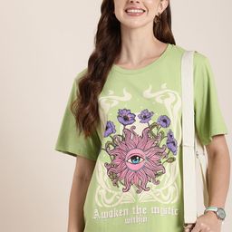 HERE&NOW Printed Pure Cotton T-shirt-picture-33